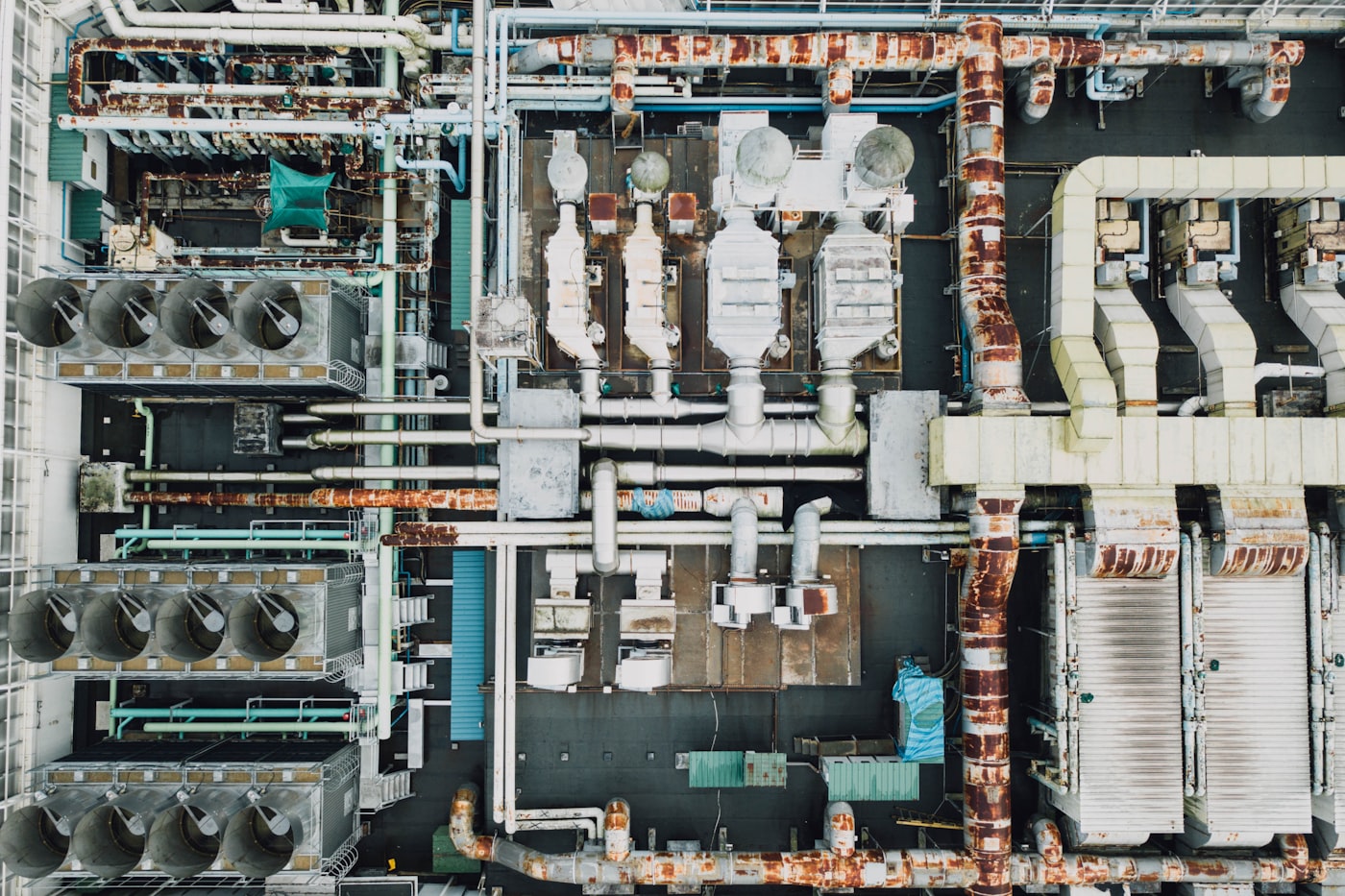 The refrigeration and air-handling plant behind a large rapid chamber
