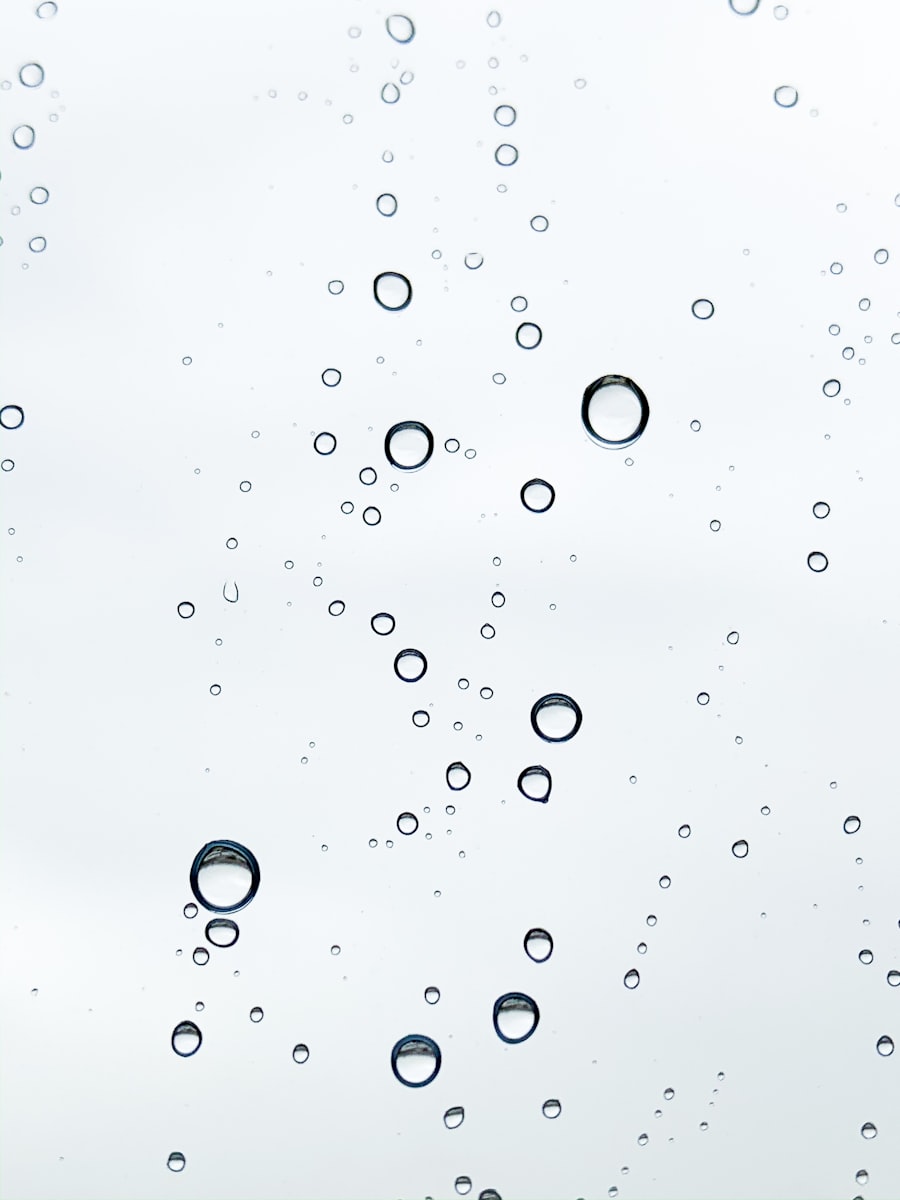 Condensation forming on a part pulled from a cold humid chamber