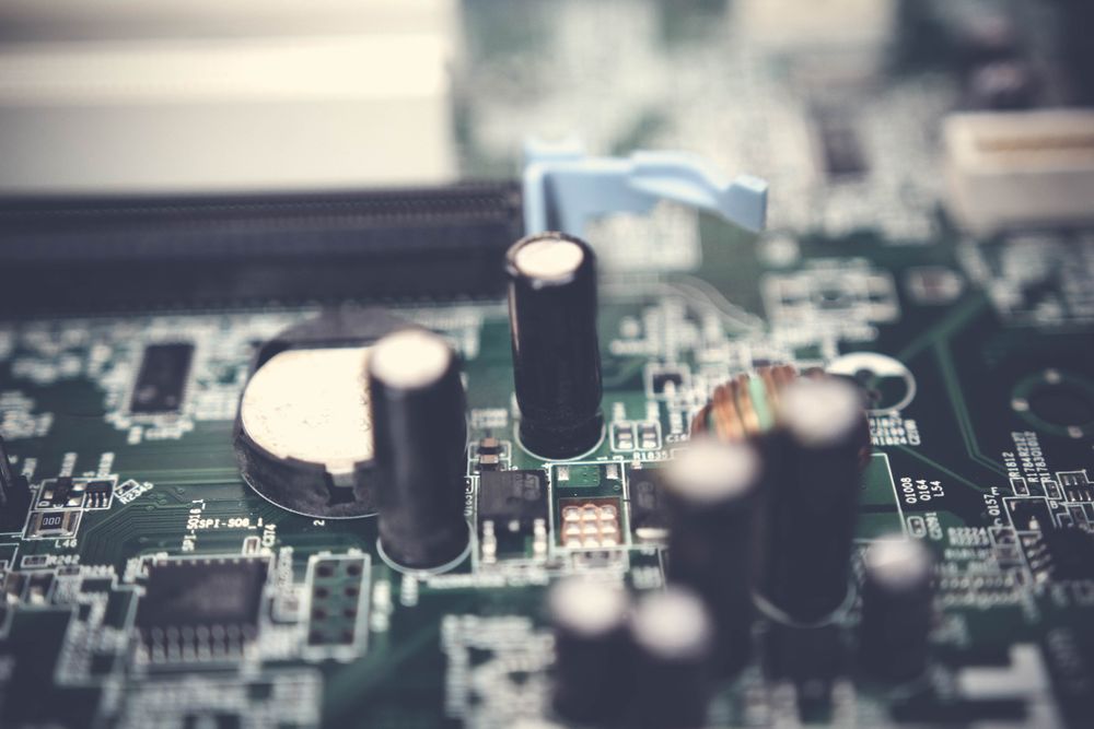 A populated circuit board with surface-mount components
